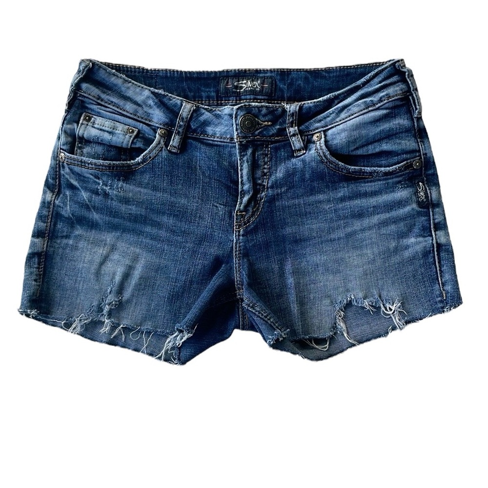 SILVER JEANS CO. KENNI WOMENS CUT OFF DISTRESSED JEANS SIZE 26